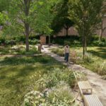 A Baka utcai park felújításának 3D látványterve.