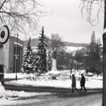 Fekete-fehér kép a Pasaréti térről, 1970-es évek