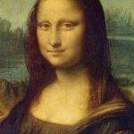 Leonardo: Mona Lisa című képe. A festményrészlet, mely az arcot és a nyaktájékot mutatja.